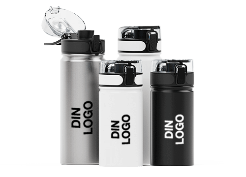 Aqualok Metal - Vannflasker med logo 