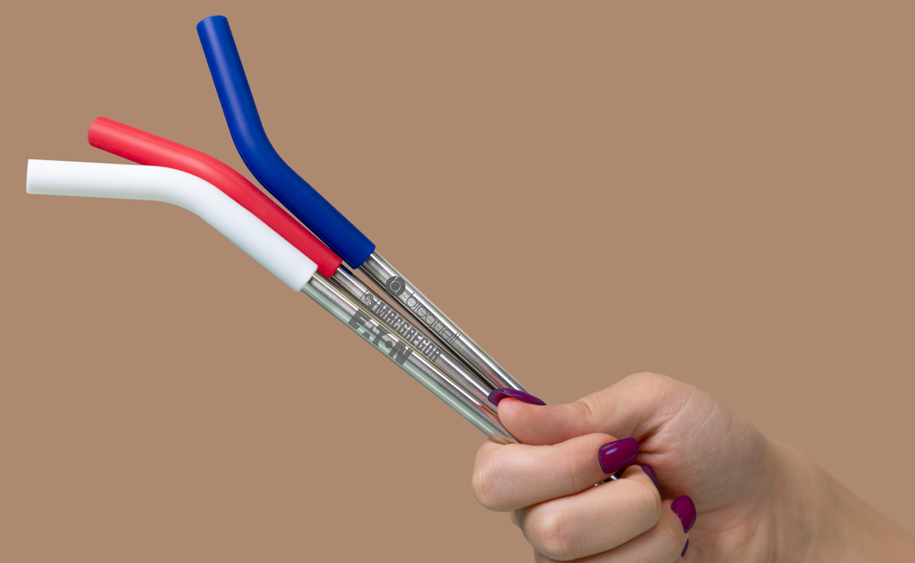 Funky - Sugerør av metall med logo gallery thumbnail