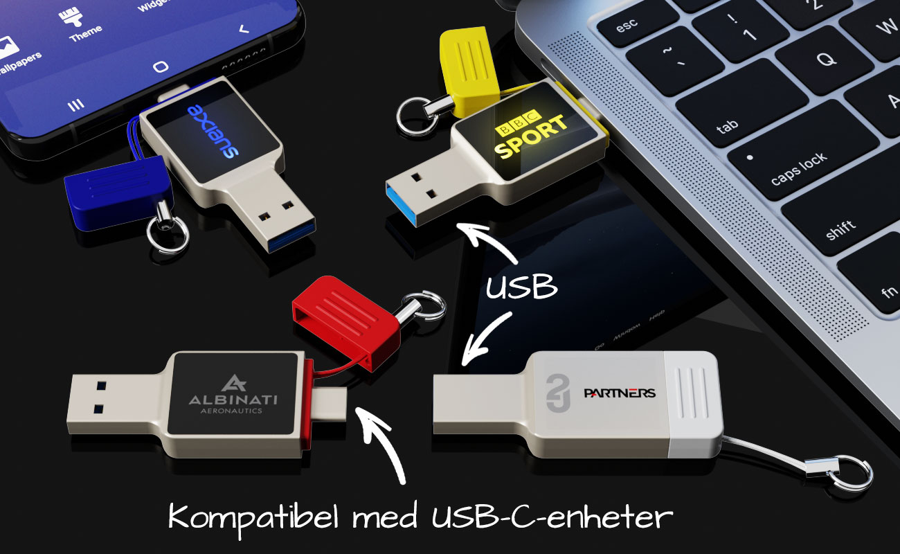 Neon - Minnepenn med USB-C med Logo