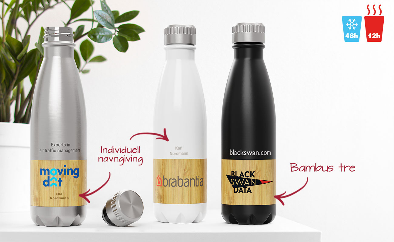 Nova Bamboo - Bambus vannflasker med logo