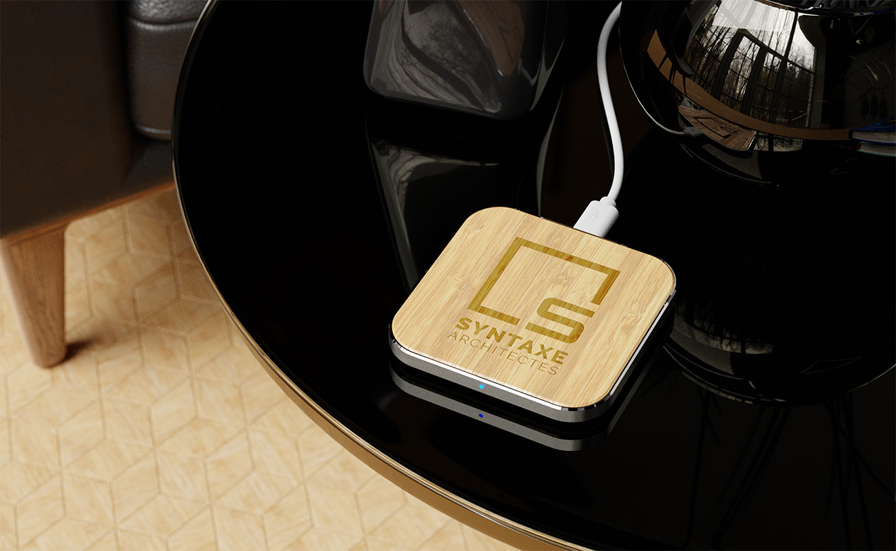 Savanna - Salgsfremmende trådløs ladeplate i bambus gallery thumbnail