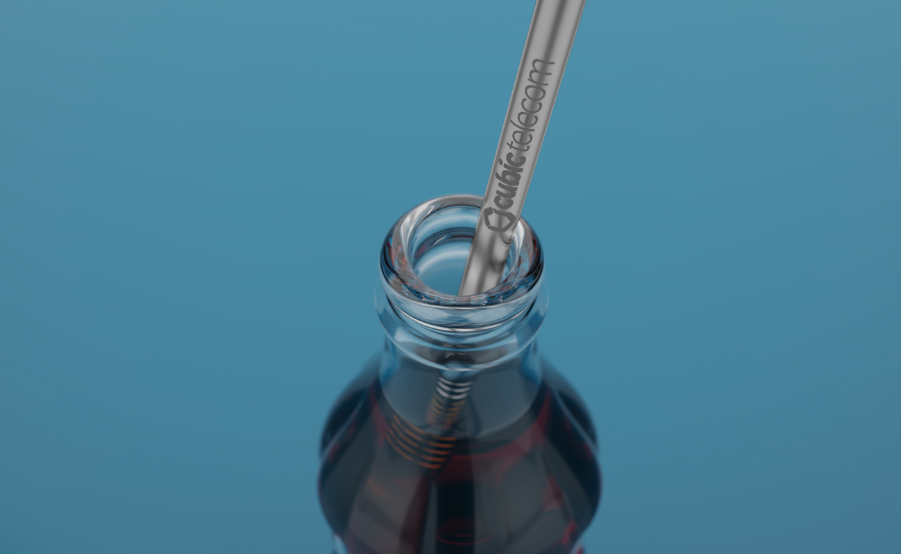 Straight - Stålstrå med logo gallery thumbnail