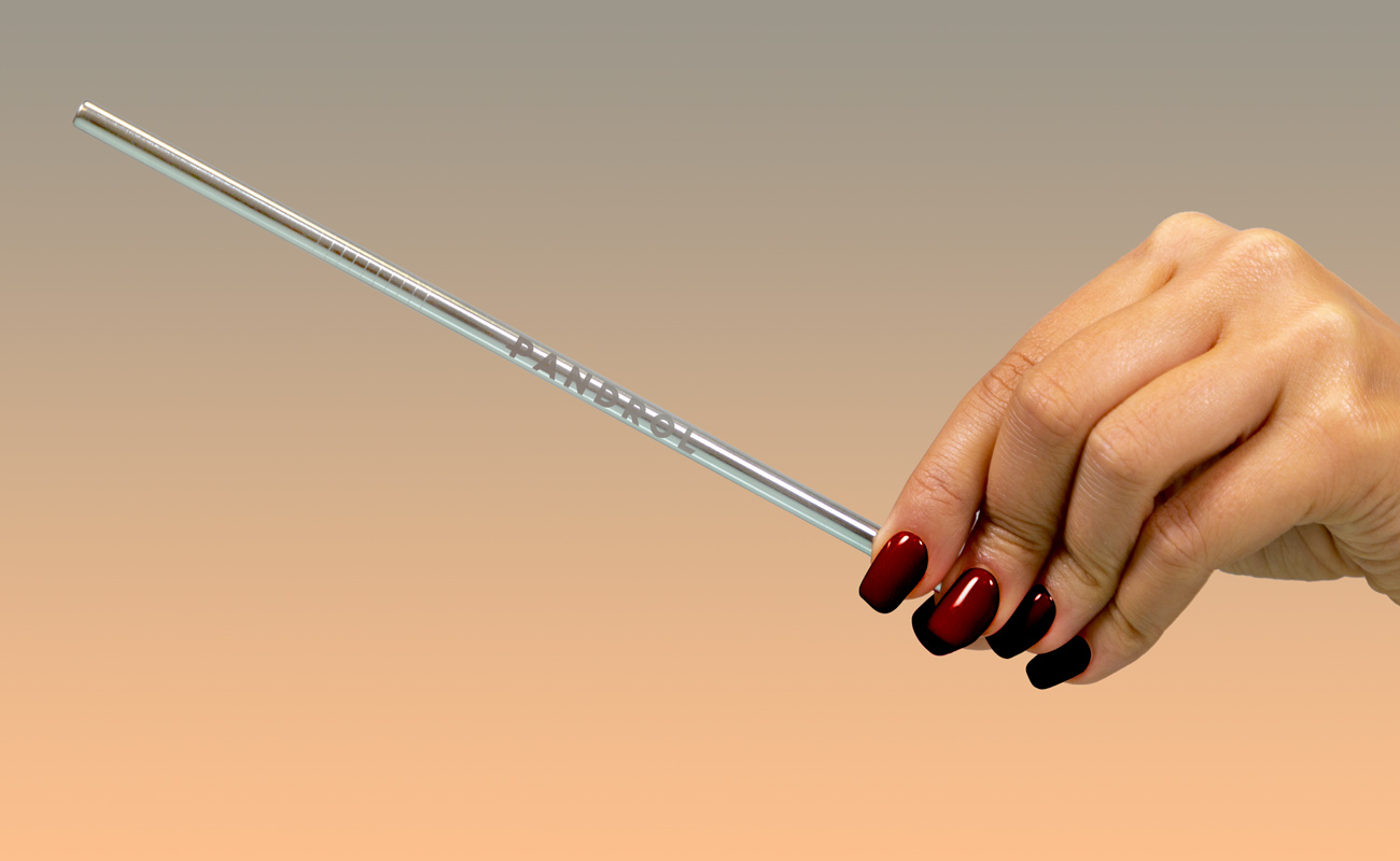 Straight - Metallstrå med logo gallery thumbnail