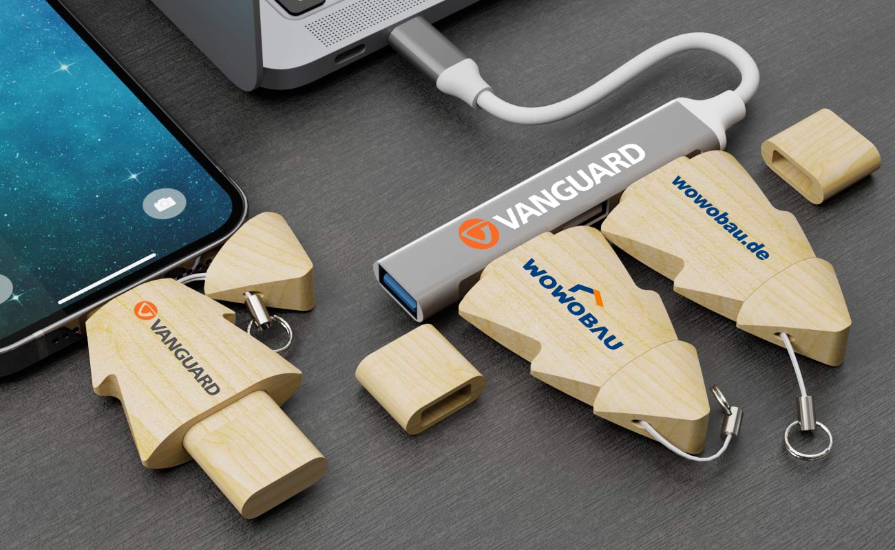 Tree Duo - USB Minnepenn Med Logo gallery thumbnail