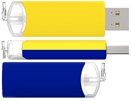 Hybridfarger er mulig. Velg to forskjellige standardfarger for bestemte deler.